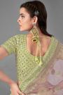 Pista Green Silk Embroidered Lehenga