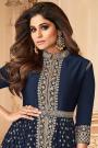 Navy Blue Zari Embroidered Anarkali Suit in Georgette with Dupatta