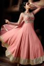 Pink Georgette Anarkali Suit with Heavy Embroidery
