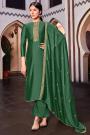 Dark Green Silk Suit Palazzo set