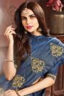 Light Royal Blue Zari Weaved Banarasi Cotton Saree