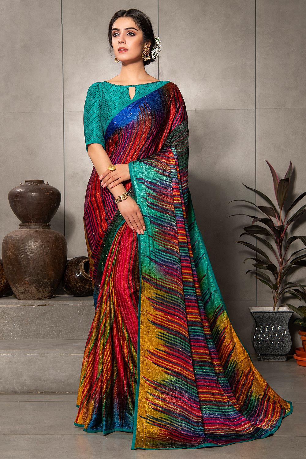 silk multicolor saree