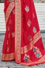 Red Zari Weaved Silk Saree
