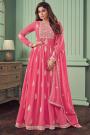 Light Pink Georgette Embroidered Anarkali Suit