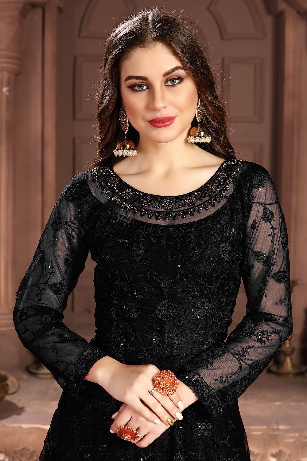 black net anarkali