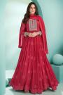 Red Georgette Embellished Anarkali Suit
