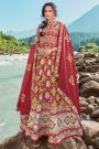 Ready To Wear Dark Red Silk Patola Print Anarkali Dress