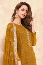 Mustard Yellow Georgette Embellished Suit