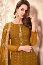 Mustard Yellow Georgette Embellished Suit