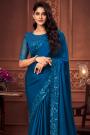 Blue Bordered Silk Saree
