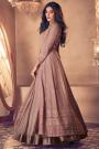 Dusty Brown Embellished Georgette Anarkali Suit with Skirt