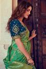 Teal Green Banarasi Silk Embroidered Lehenga