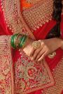 Red Silk Based Embellished Saree