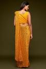 Yellow Georgette Sequined Saree