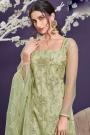 Pista Green Net Embellished Suit With Sharara