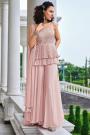 Ready To Wear Light Pink Peplum Style Georgette Embellished Palazzo Suit