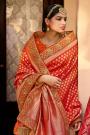 Red Banarasi Silk With Zari Weaving