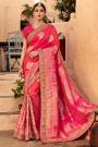 Pink Banarasi Silk Saree With Zari Weaving