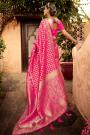Pink Banarasi Silk With Zari Weaving