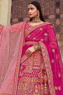 Pink Silk Embellished Bridal Lehenga Set