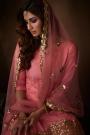 Pink Net Sequin Embellished Sharara Suit