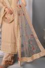 Beige Embroidered Silk Salwar Suit
