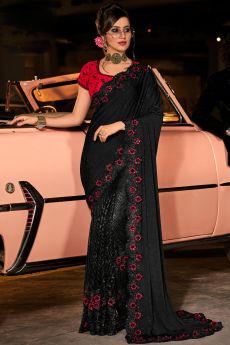 Black Designer Luxe Fabric Saree