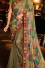 Mehendi Green Designer Luxe Fabric Saree