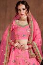 Pink Silk Embellished Lehenga Choli