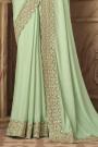 Sage Green Designer Silk Embellished Saree