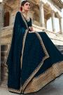 Teal Blue Georgette Embellished Anarkali Suit With Dupatta