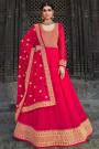 Pink Georgette Embellished Anarkali Suit With Dupatta