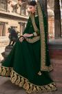 Bottle Green Georgette Embellished Anarkali Suit With Dupatta
