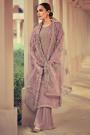 Lilac Silk Embroidered Suit