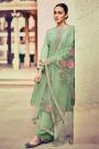 Pastel Green Silk Embroidered Suit
