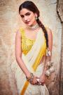 Pearl White Georgette Embellished Saree