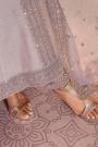 Lilac Silk Embroidered Anarkali With Dupatta