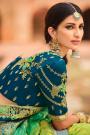 Green Multicoloured Banarasi Silk Embellished Saree