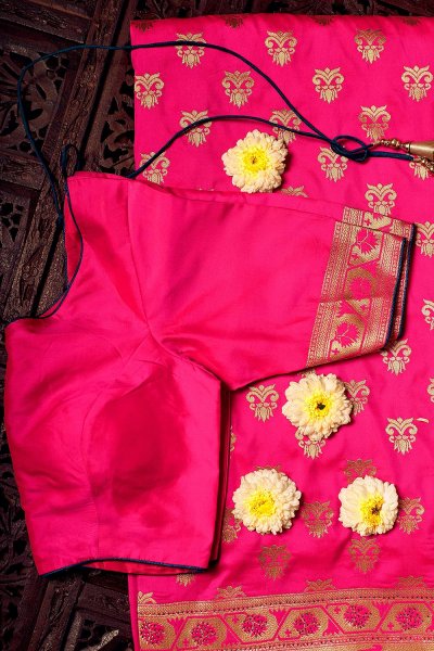 Pink Silk Saree With Paithani Pallu