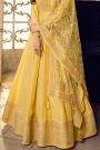 Yellow Embroidered Silk Anarkali Dress