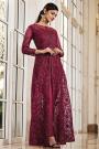 Magenta Embellished Net Anarkali Dress
