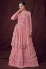 Light Pink Georgette Embroidered Sharara Suit With Dupatta