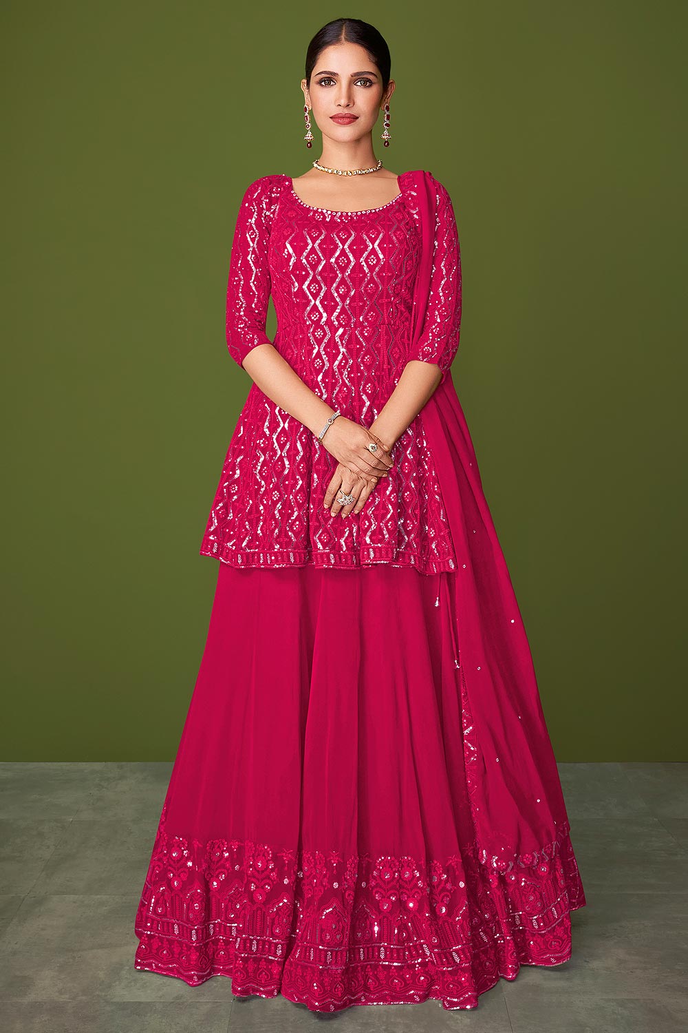 Long Kurti Lehenga With Dupatta 