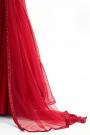 Ready To Wear Red Georgette Tiered Lehenga Choli Set