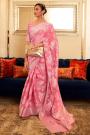 Pink Cotton Saree With Chikankari Work