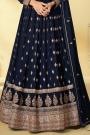 Navy Blue Georgette Embroidered Anarkali Gown