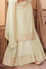 Off White Georgette Embellished Sharara Suit
