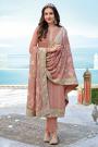 Dusky Peach Georgette Embroidered Suit