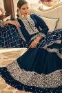 Teal Blue Georgette Embroidered Anarkali Suit