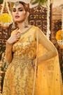 Yellow Net Embroidered Anarkali Dress